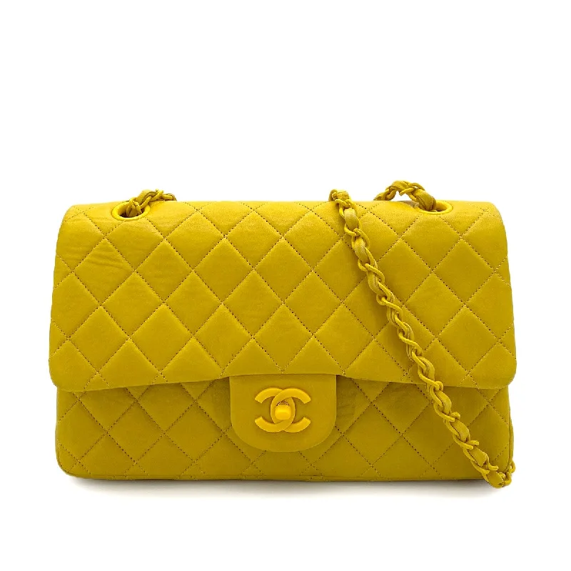 Chanel bags available in bold colors and patternsChanel Vintage Classic Flap Medium Yellow Lambskin GHW #4 90252985