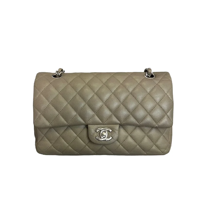 Chanel New Arrival Handbag with Gold HardwareClassic Double Flap Medium Caviar Grey SHW