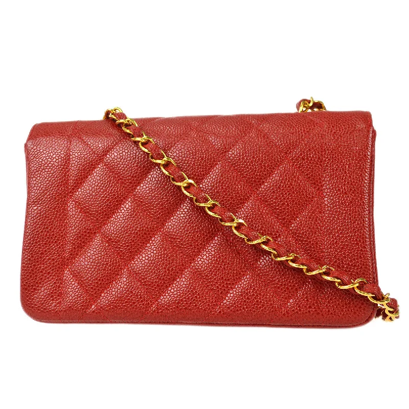 Chanel Luxury Handbag for High - End EventsChanel 1994-1996 Small Diana Chain Shoulder Bag Red Caviar