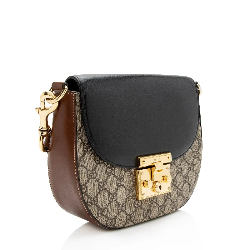 Gucci tote bags for women with a spacious interiorGucci GG Supreme Padlock Saddle Medium Shoulder Bag (22972)