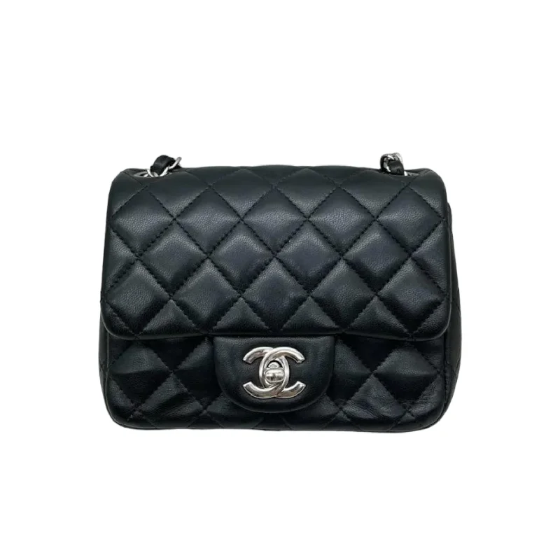 Chanel Chain Strap Handbag for Everyday UseMini Rectangle Lambskin Black SHW