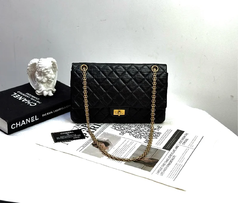 Chanel bags that pair perfectly with any outfitChanel 2.55 Black Calfskin Golden Lock Flap Bag 28cm