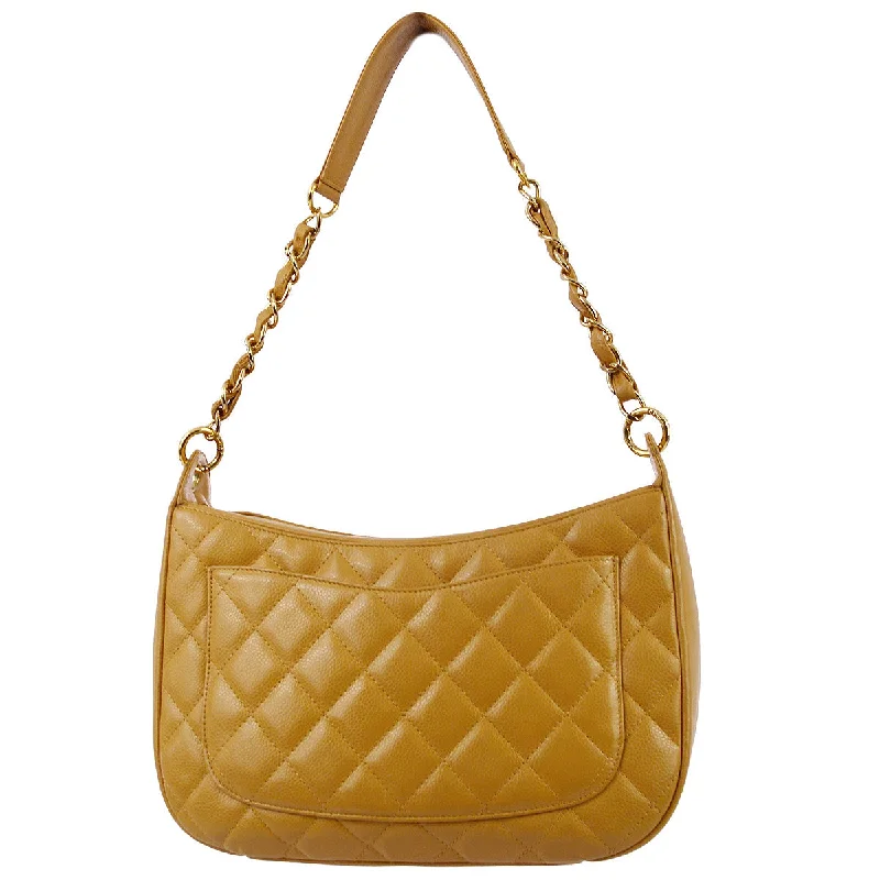 Chanel classicChanel 2003-2004 Beige Caviar Hobo Bag