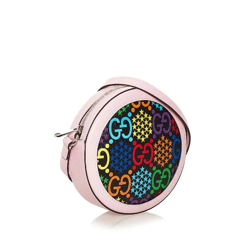 Women Gucci Sylvie bags with a crystal - embellished web stripeGucci GG Supreme Psychedelic Crossbody (34444)