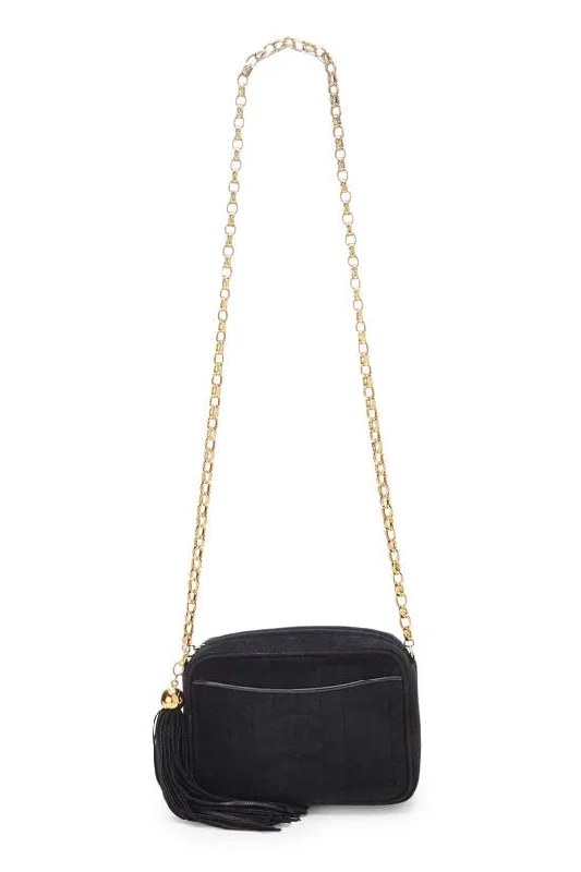 Chanel bags with adjustable chain strapsCHANEL,  Black Vertical Suede Pocket Camera Bag Mini, Black