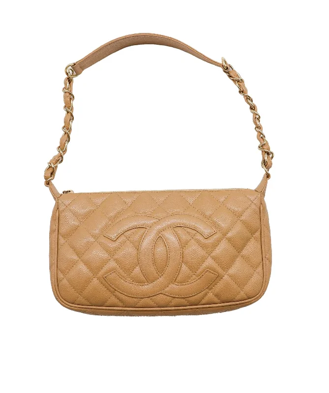 Chanel bags for a polished and professional appearanceChanel Vintage One Shoulder Bag Gold Caviar Skin - DXBS1350