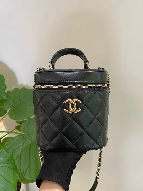 Chanel Limited Edition Handbag for CollectorsChanel Black Lambskin Vanity Bag with Dustbag