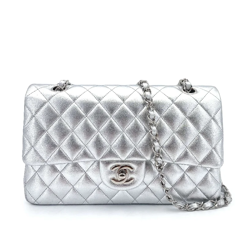 Chanel bags with intricate metal hardwareChanel Classic Flap Medium Metallic Silver Lambskin SHW #13 90245570