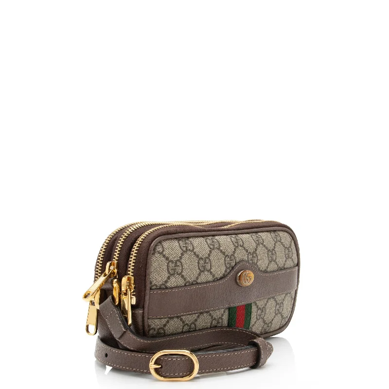 Gucci Marmont bags for women with a snakeskin - effect panelGucci GG Supreme Ophidia Triple Zip Crossbody (5GZksx)