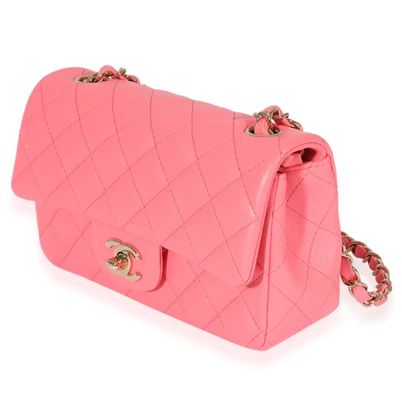 Chanel Quilted Leather Shoulder Bag for FashionistasChanel 22S Pink Lambskin Mini Rectangular Flap