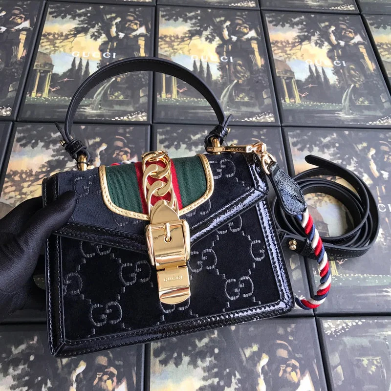 Women Gucci Sylvie bags with a monogram - embossed leatherBC - Gucci Bags - 3699