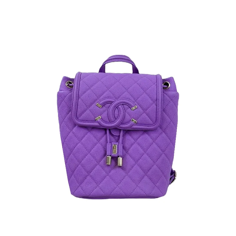 Chanel bags that pair perfectly with any outfitFiligree Backpack Caviar Black Purple GHW