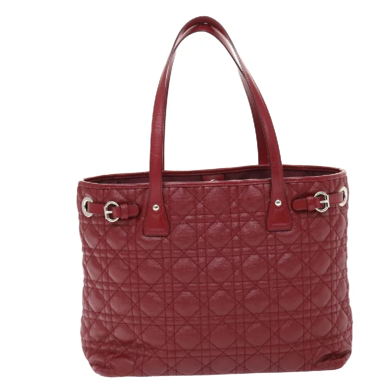 Christian Dior tote bags with a printed Dior logo on the frontCHRISTIAN DIOR Canage Panarea Hand Bag PVC Leather Red 01-BO-0130  49472