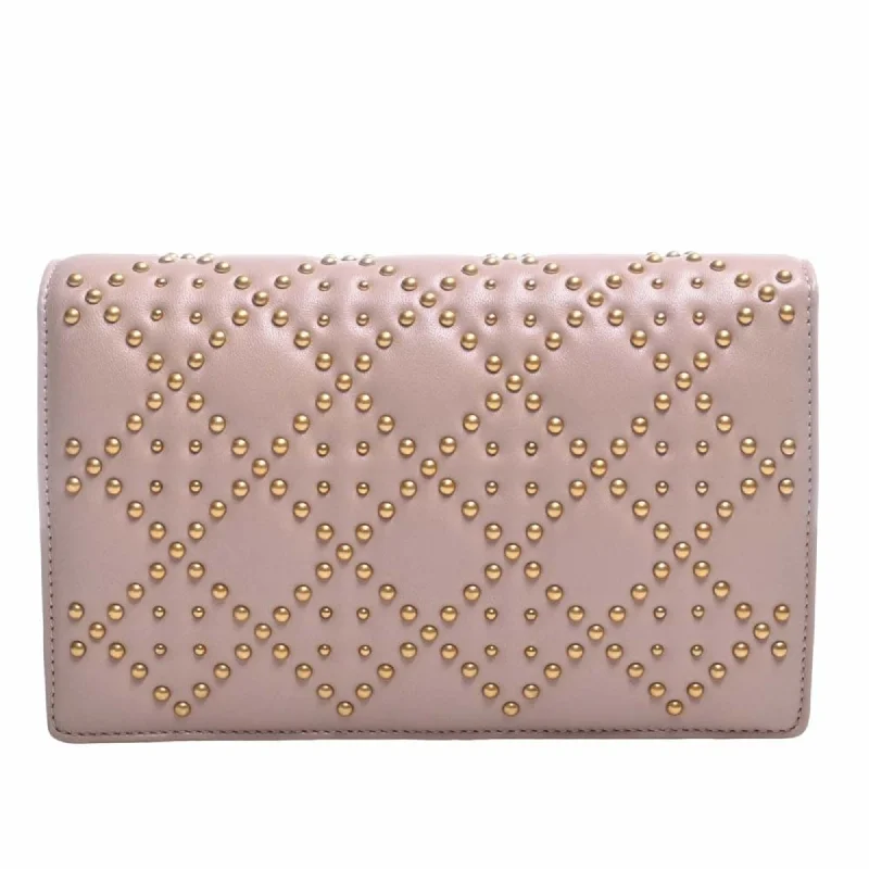 Christian Dior bags with a quilted pattern and gold - toned hardwareCHRISTIAN DIOR Leather ADDICT Studded Chain Shoulder Wallet Long S2012CNOB Pink Ladies