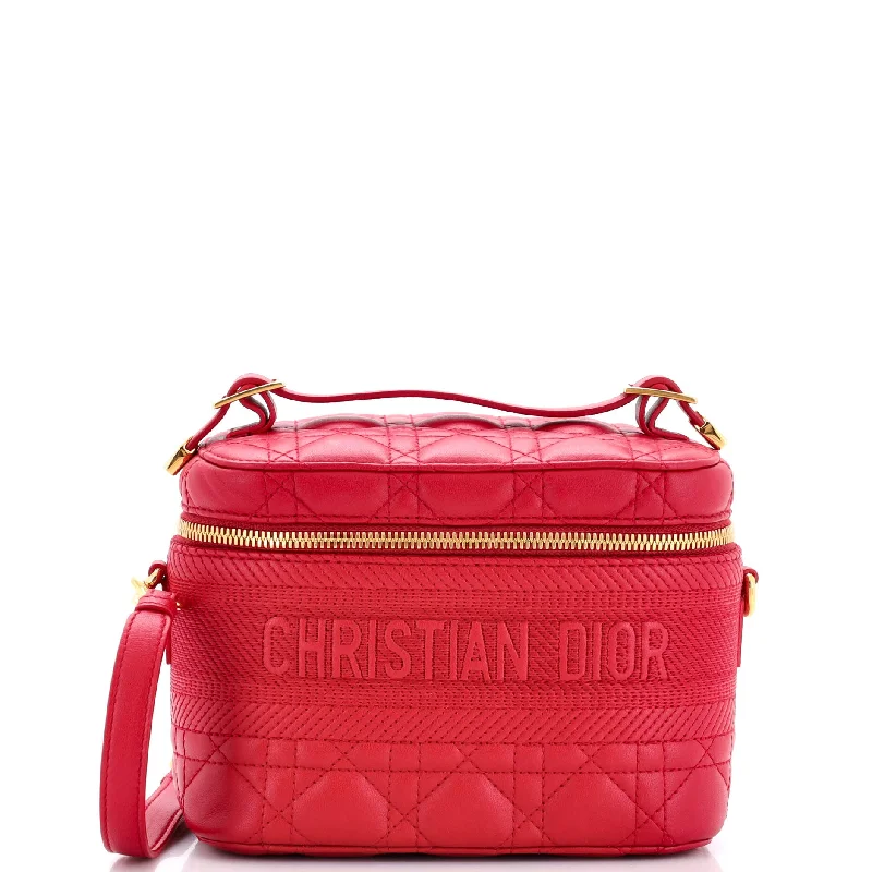 Trendsetting Christian Dior crossbody bags with a colorful strapDiorTravel Convertible Vanity Case Cannage Quilt Lambskin Small