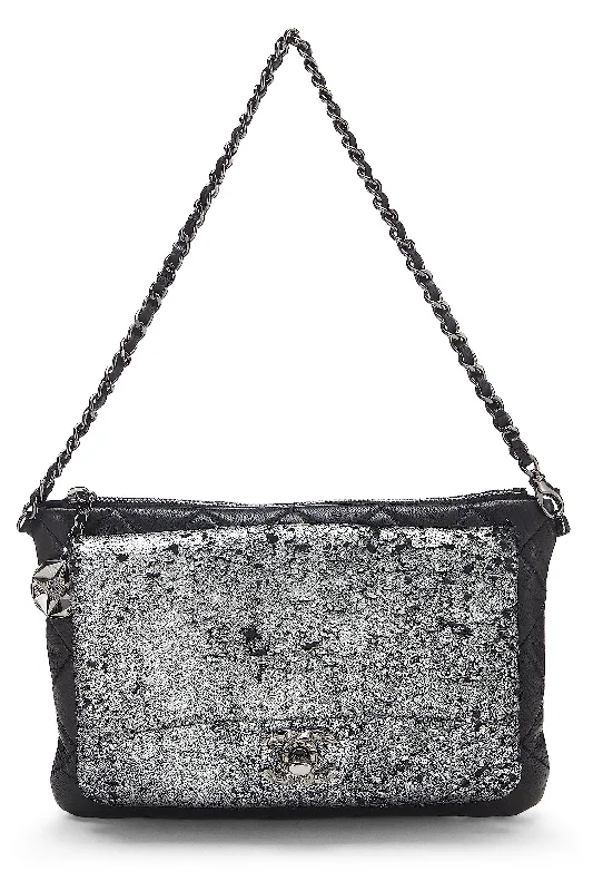 Chanel classicChanel,  Silver Metallic Lambskin Mineral Nights Evening Bag, Multi